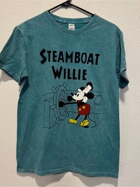 Disney "Steamboat Willie" Mickey Mouse Shirt Vintage Style Graphic Tee